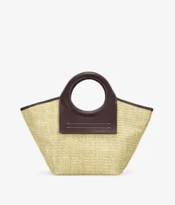 Bosanova Sacs Raphia Et Crochet | Sacs À Main | Sac à main beige avec anses rondes