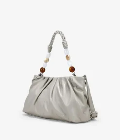 Bosanova Sacs À Bandoulière | Sacs Porté Épaule | Sac à main beige avec anse perlée