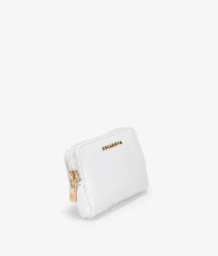 Femme Bosanova Porte-monnaie | Sac à main blanc avec fermeture éclair et logo