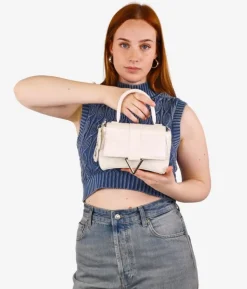 Bosanova Sacs À Main | Petits Sacs | Sac à main blanc avec miroir papillon