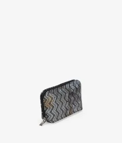 Femme Bosanova Porte-monnaie | Sac à main en cuir avec imprimé métallisé et fermeture éclair