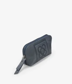 Femme Bosanova Porte-monnaie | Sac à main en cuir gris avec fleur de Barcelone