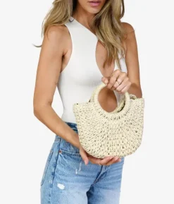 Bosanova Sacs À Main | Sacs À Bandoulière | Sac à main en raphia beige