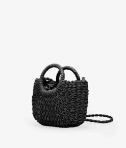 Bosanova Sacs Raphia Et Crochet | Petits Sacs | Sac à main en raphia noir
