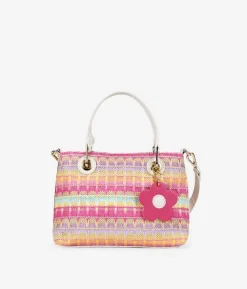 Bosanova Sacs À Bandoulière | Sacs Raphia Et Crochet | Sac à main en raphia rose