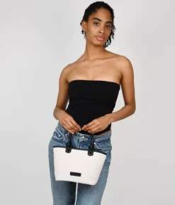 Bosanova Sacs À Bandoulière | Petits Sacs | Sac à main en toile beige avec fermeture éclair