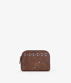 Femme Bosanova Porte-monnaie | Sac à main marron avec broderie