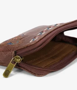 Femme Bosanova Porte-monnaie | Sac à main marron avec broderie