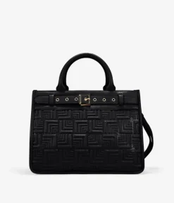 Bosanova Sacs À Main | Sac à main noir avec ceinture et gravure