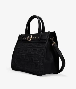 Bosanova Sacs À Main | Sac à main noir avec ceinture et gravure
