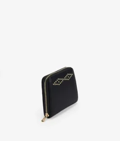 Femme Bosanova Porte-monnaie | Sac à main noir avec clous et fermeture éclair