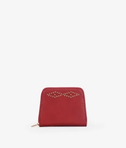 Femme Bosanova Porte-monnaie | Sac à main rouge avec clous et fermeture éclair