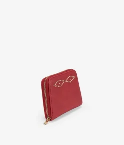 Femme Bosanova Porte-monnaie | Sac à main rouge avec clous et fermeture éclair
