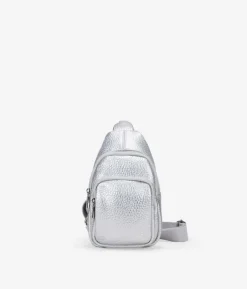 Bosanova Sacs Banane | Petits Sacs | Sac banane argenté croisé sur la poitrine avec fermeture éclair