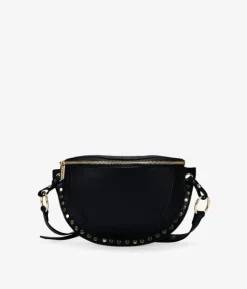 Bosanova Sacs À Bandoulière | Sacs Banane | Sac banane noir avec clous ronds