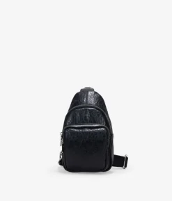 Bosanova Petits Sacs | Sacs Banane | Sac banane noir croisé sur la poitrine avec fermeture éclair