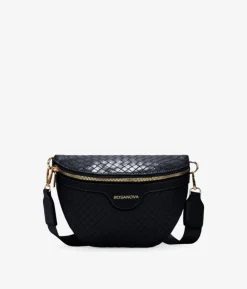Bosanova Sacs Banane | Sac banane tressé noir avec anse en coton