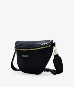 Bosanova Sacs Banane | Sac banane tressé noir avec anse en coton