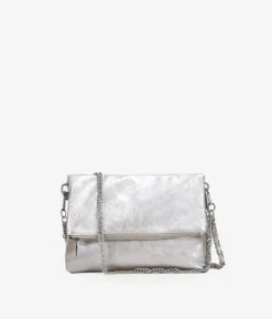 Bosanova Sacs À Bandoulière | Sacs Porté Épaule | Sac bandoulière argenté avec rabat et chaîne