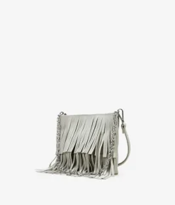 Bosanova Sacs À Bandoulière | Sacs Porté Épaule | Sac bandoulière beige à franges et chaîne