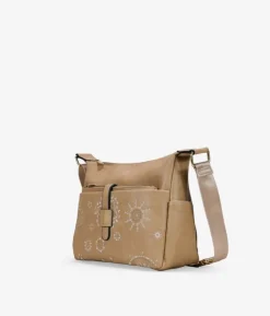 Bosanova Sacs À Bandoulière | Sac bandoulière beige avec broderie et sac à main