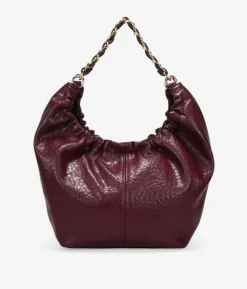 Bosanova Sacs Shopper | Sacs Porté Épaule | Sac bandoulière bordeaux avec chaîne