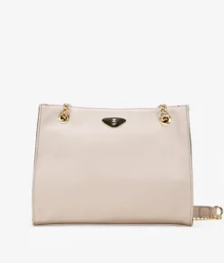 Bosanova Sacs Porté Épaule | Sac bandoulière carré beige avec anses chaîne