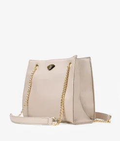 Bosanova Sacs Porté Épaule | Sac bandoulière carré beige avec anses chaîne