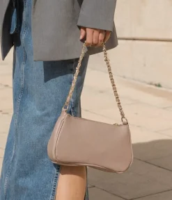 Bosanova Sac Minaudières | Sacs Porté Épaule | Sac bandoulière chaîne taupe