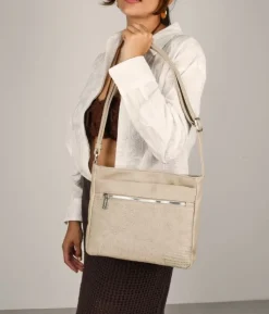 Bosanova Sacs À Bandoulière | Sac bandoulière couleur pierre avec détails brodés