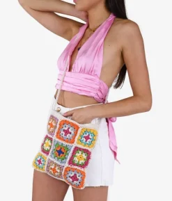 Bosanova Sacs À Bandoulière | Sacs Raphia Et Crochet | Sac bandoulière crochet multicolore