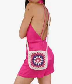 Bosanova Sacs À Bandoulière | Sacs Raphia Et Crochet | Sac bandoulière crochet rose