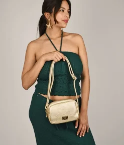 Bosanova Sacs À Bandoulière | Petits Sacs | Sac bandoulière doré avec double fermeture éclair