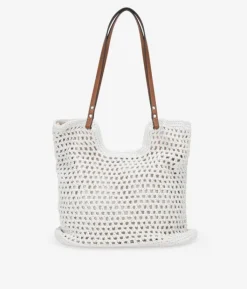 Bosanova Sacs Raphia Et Crochet | Sacs Porté Épaule | Sac bandoulière en crochet beige
