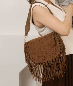 Bosanova Sacs À Bandoulière | Sacs Porté Épaule | Sac bandoulière en cuir à rabat et franges