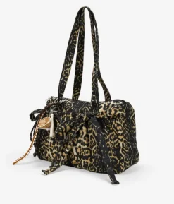 Bosanova Sacs Porté Épaule | Sac bandoulière en nylon léopard avec breloques