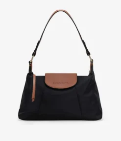 Bosanova Sacs Porté Épaule | Petits Sacs | Sac bandoulière en nylon noir avec rabat