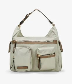 Bosanova Sacs Porté Épaule | Sac bandoulière en nylon taupe avec poches