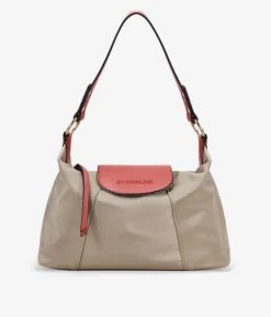 Bosanova Petits Sacs | Sacs Porté Épaule | Sac bandoulière en nylon taupe avec rabat