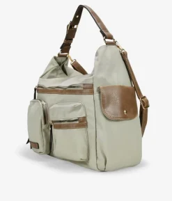 Bosanova Sacs Porté Épaule | Sac bandoulière en nylon taupe avec poches