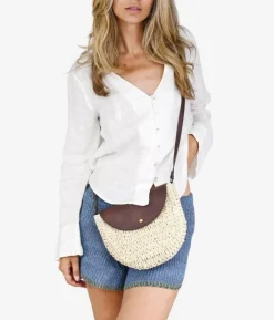 Bosanova Sacs À Bandoulière | Sacs Raphia Et Crochet | Sac bandoulière en raphia beige à rabat