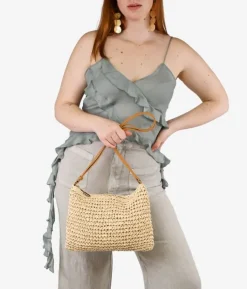 Bosanova Sacs Raphia Et Crochet | Sacs À Bandoulière | Sac bandoulière en raphia beige