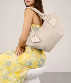 Bosanova Sacs Shopper | Sacs Raphia Et Crochet | Sac bandoulière en raphia beige avec fermeture éclair
