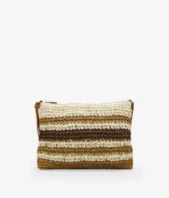Bosanova Sacs Raphia Et Crochet | Sac bandoulière en raphia marron à rayures