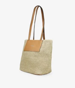 Bosanova Sacs Shopper | Sacs Raphia Et Crochet | Sac bandoulière en raphia beige avec fermeture éclair
