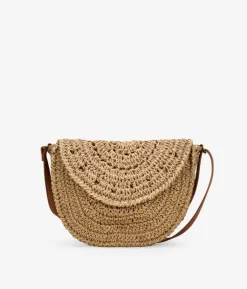 Bosanova Sacs À Bandoulière | Sacs Raphia Et Crochet | Sac bandoulière en raphia marron à rabat