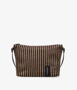 Bosanova Sacs À Bandoulière | Sacs Raphia Et Crochet | Sac bandoulière en raphia noir à rayures