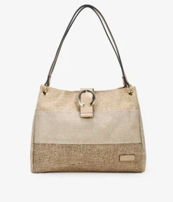 Bosanova Sacs Shopper | Sacs Raphia Et Crochet | Sac bandoulière en raphia beige à rabat