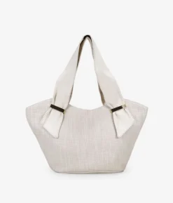 Bosanova Sacs Shopper | Sacs Raphia Et Crochet | Sac bandoulière en raphia beige avec fermeture éclair