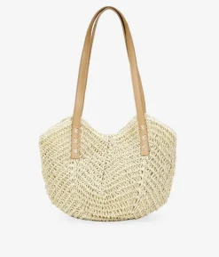 Bosanova Sacs Shopper | Sacs Raphia Et Crochet | Sac bandoulière en raphia beige